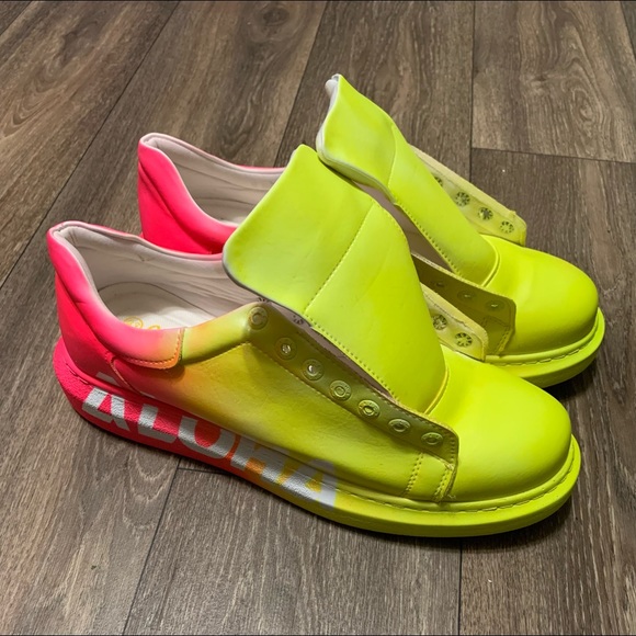 Chekich 254 Aloha Yellow-Pink Sneakers Unisex Graffiti Shoes 43/US 10 New - Picture 3 of 9
